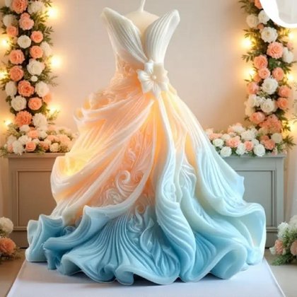 Moule bougie — Robe de mariée — moule silicone artisanal MSB