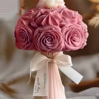 Moule bougie — Bouquet de roses — moule silicone artisanal MSB