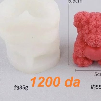 Moule bougie — Petit ours fleuri — moule silicone artisanal MSB