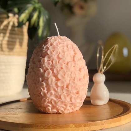 Moule bougie — Œuf fleuri 3D — moule silicone artisanal MSB