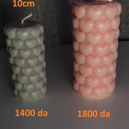 Moule bougie — Cœurs 3D — moule silicone artisanal MSB