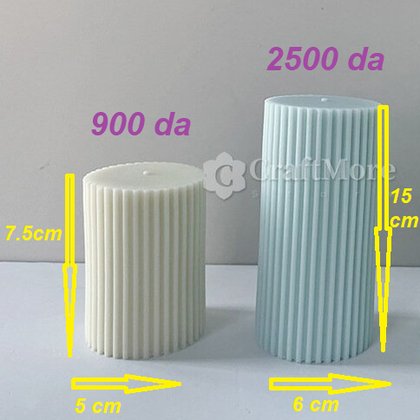 Moule bougie — Pilier rainuré 7,5 cm — moule silicone artisanal MSB