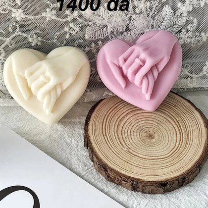 Moule savon — Cœur mains jointes — moule silicone artisanal MSB