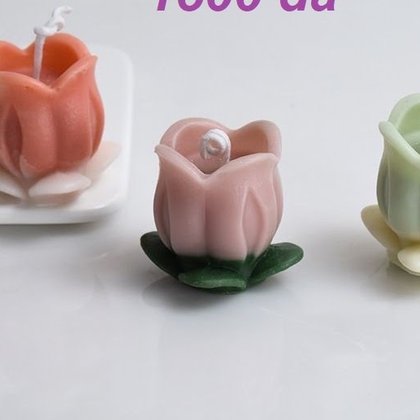 Moule bougie — tulipe 3D à feuilles — moule silicone artisanal MSB