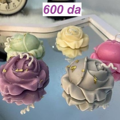 Moule bougie — rose réaliste — moule silicone artisanal MSB