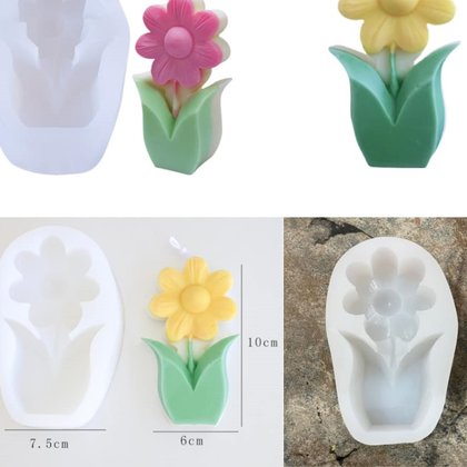 Moule fleur en pot — marguerite — moule silicone artisanal MSB