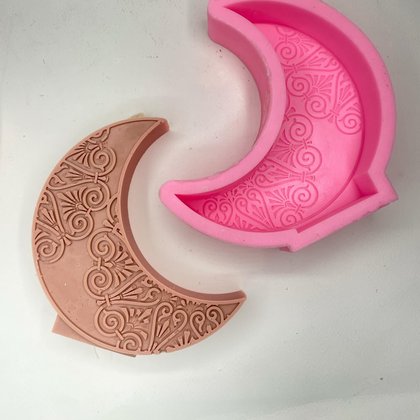 Moule lune — arabesques mandala — moule silicone artisanal MSB