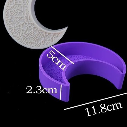 Moule lune — croissant mandala — moule silicone artisanal MSB