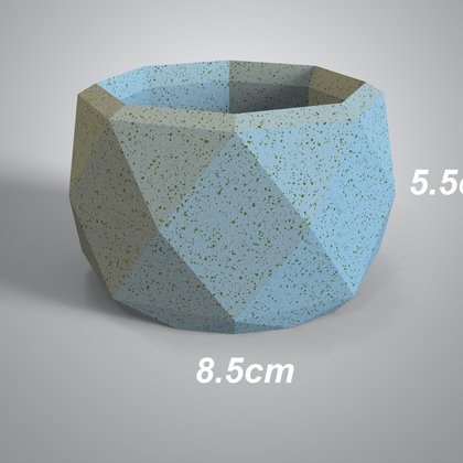 Moule creux — pot low-poly 8,5 cm — moule silicone artisanal MSB